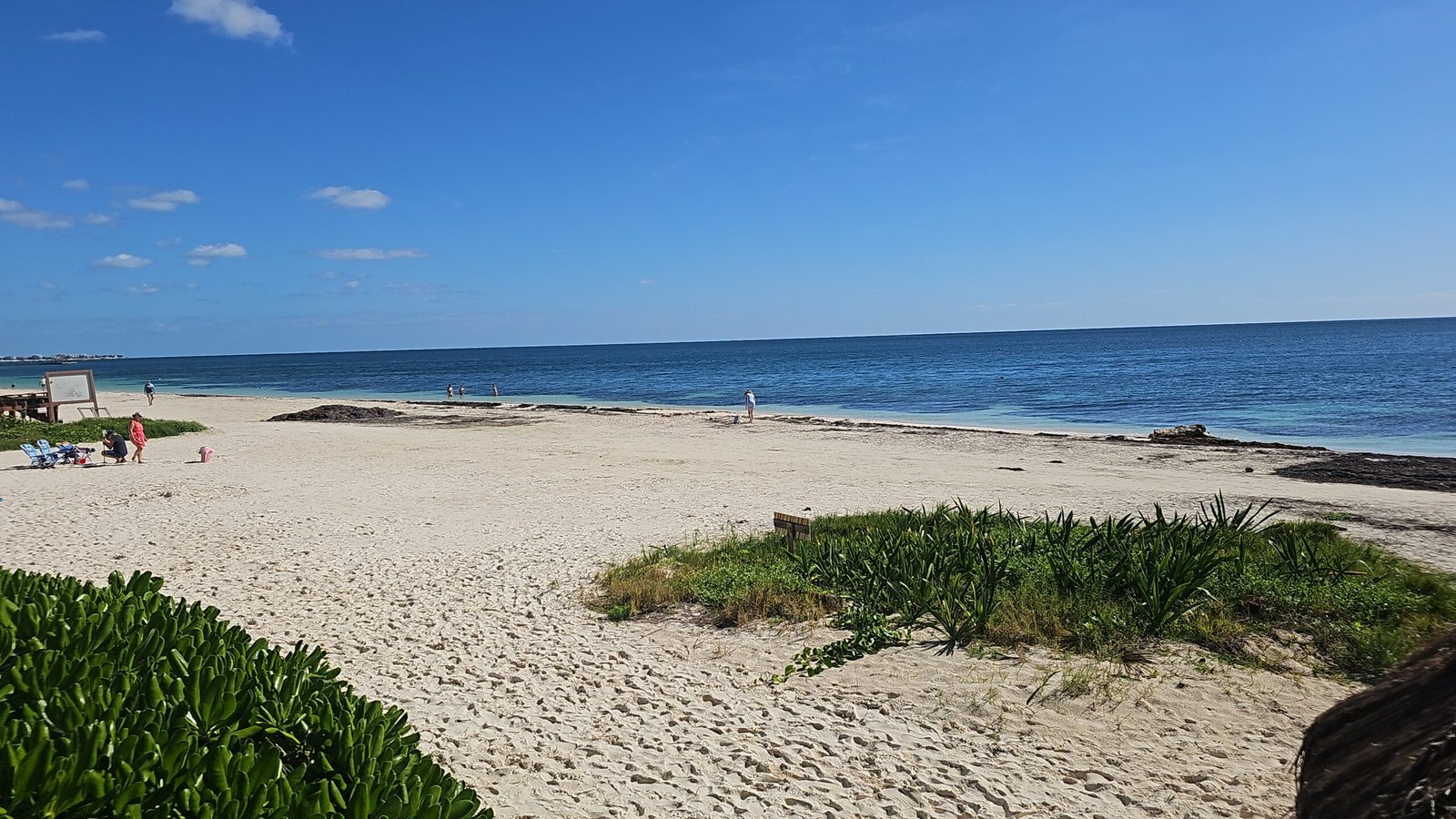 Sunset over the ocean from Squalo Beach Club