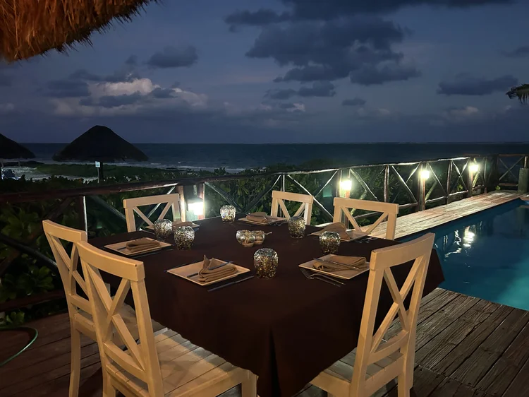 Oceanfront view from Squalo Beach Club